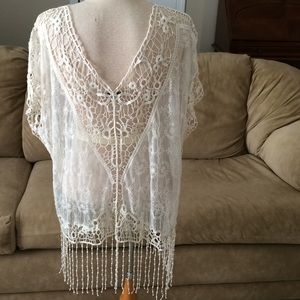 Democracy Lace and Crochet  Top S XL